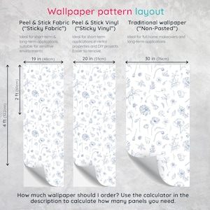 Peel and Stick Wallpaper - Floral Minimalist by Fancy Walls