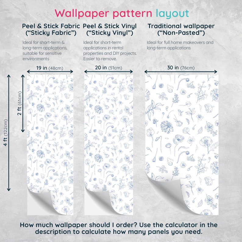 Peel and Stick Wallpaper - Floral Minimalist by Fancy Walls