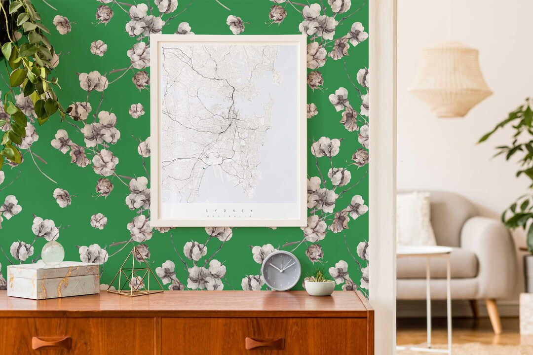 Light Green Forest Peel And Stick Wallpaper – Botanical Floral Removable Vinyl, 17.3"x393" Roll For Bedroom, Bathroom, Kitchen & Cabinets
