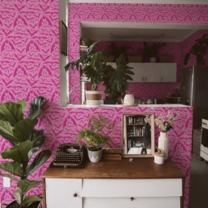 Fancy Walls - Removable Pink Eclectic Wallpaper