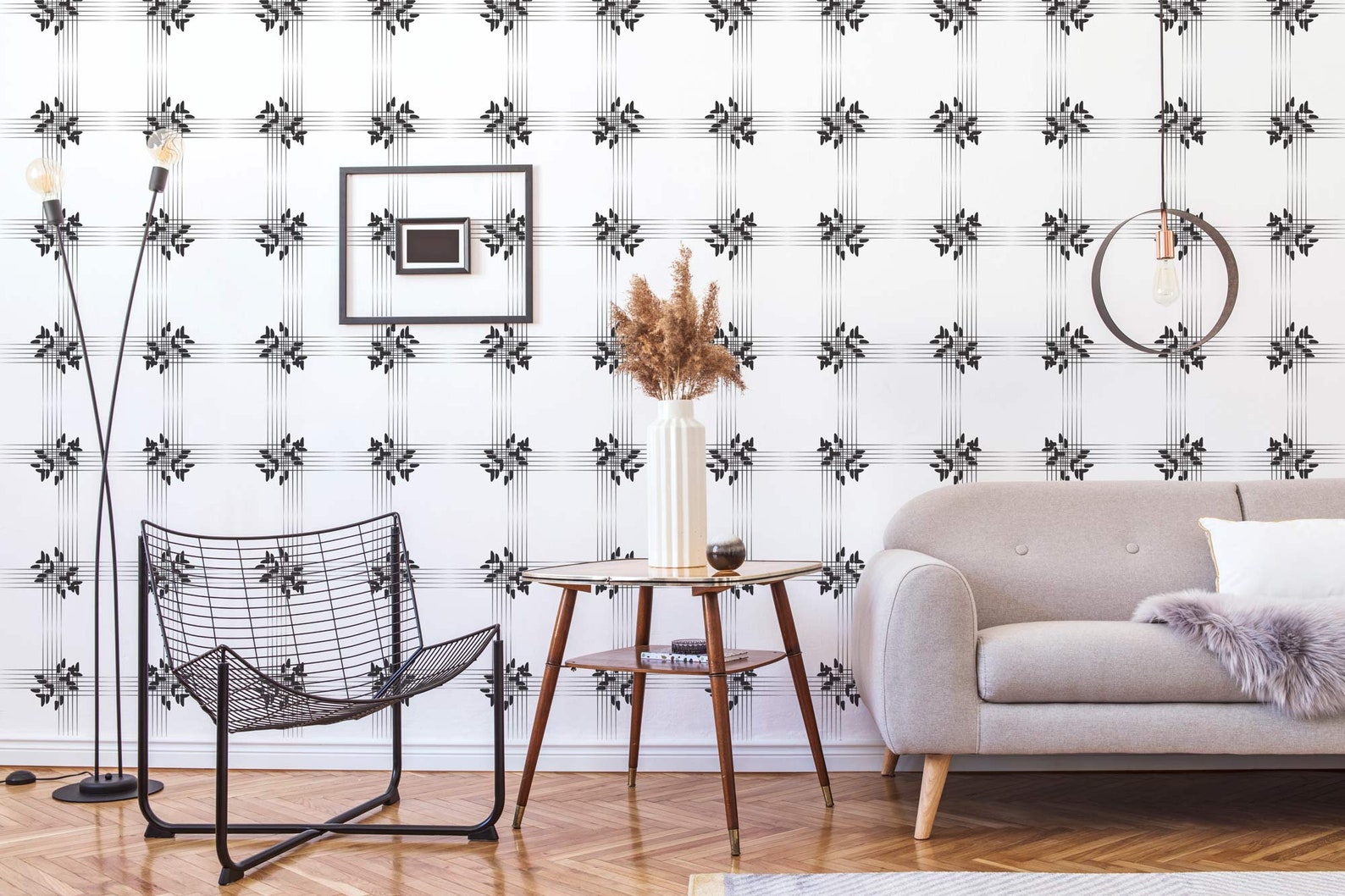 Gingham Peel and Stick Wallpaper / Black and White Gingham Etsy