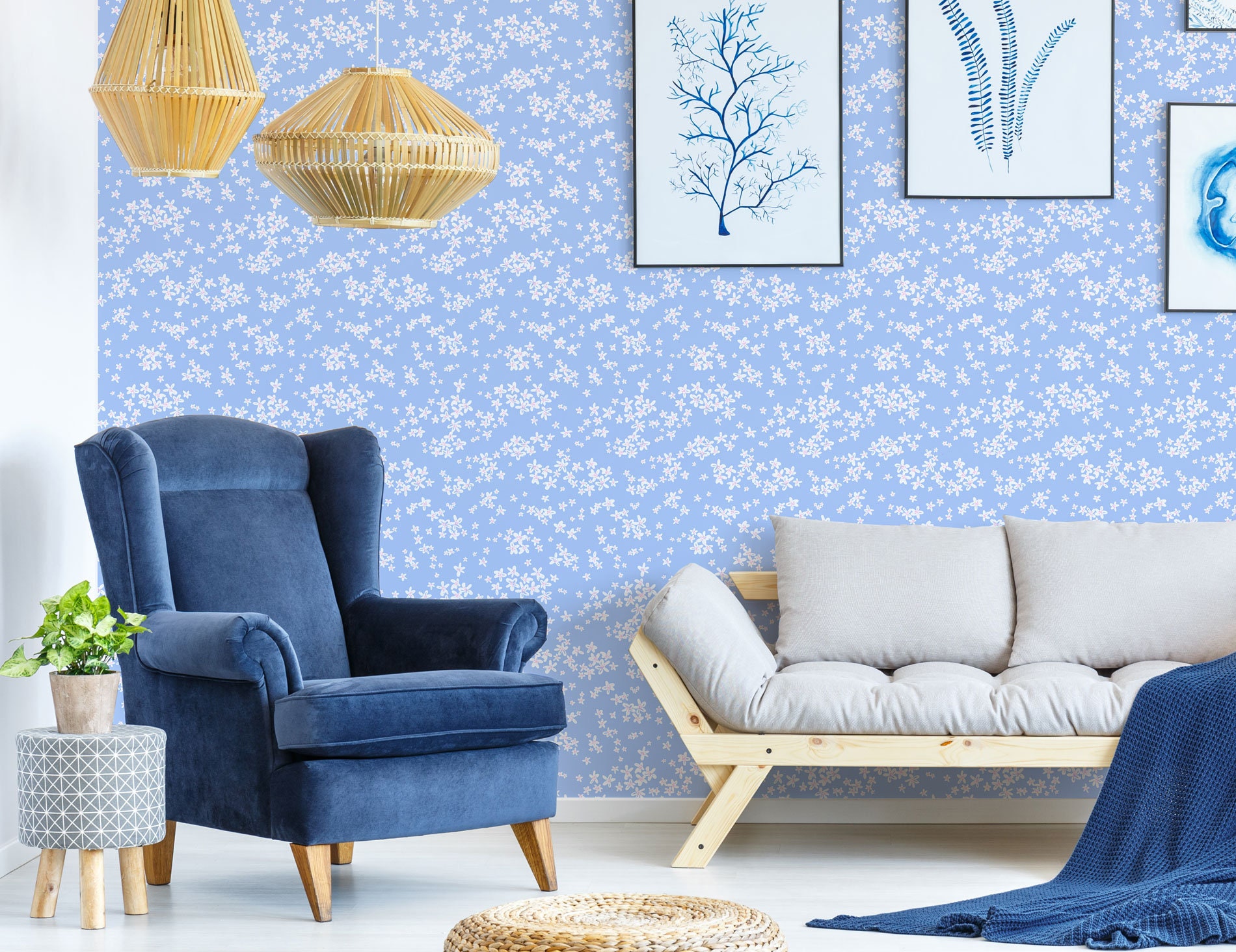 Daisy Peel and Stick Wallpaper / Floral Removable Wallpaper / - Etsy