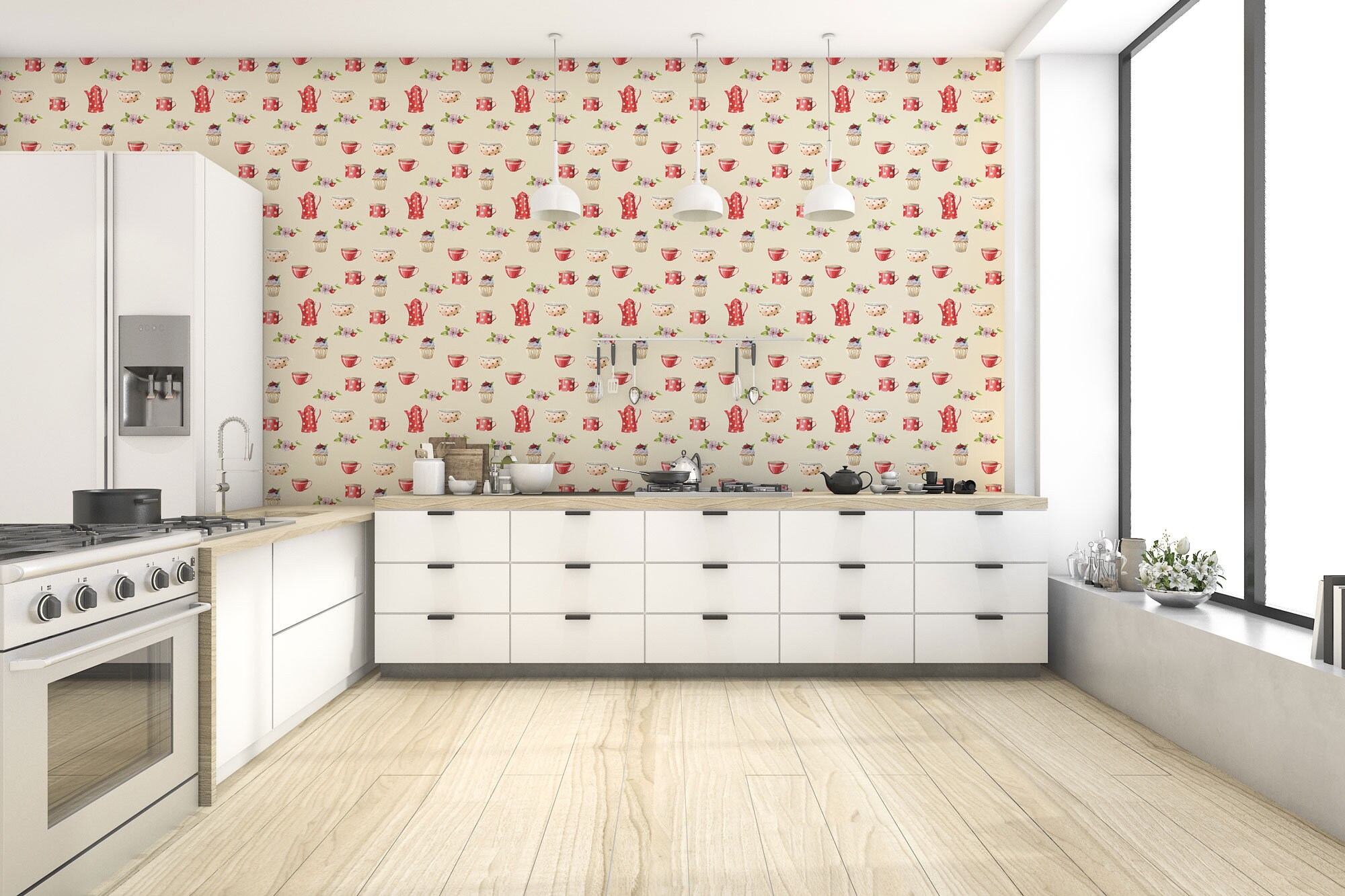 Kitchen Vintage Peel and Stick Wallpaper / Retro Removable Etsy