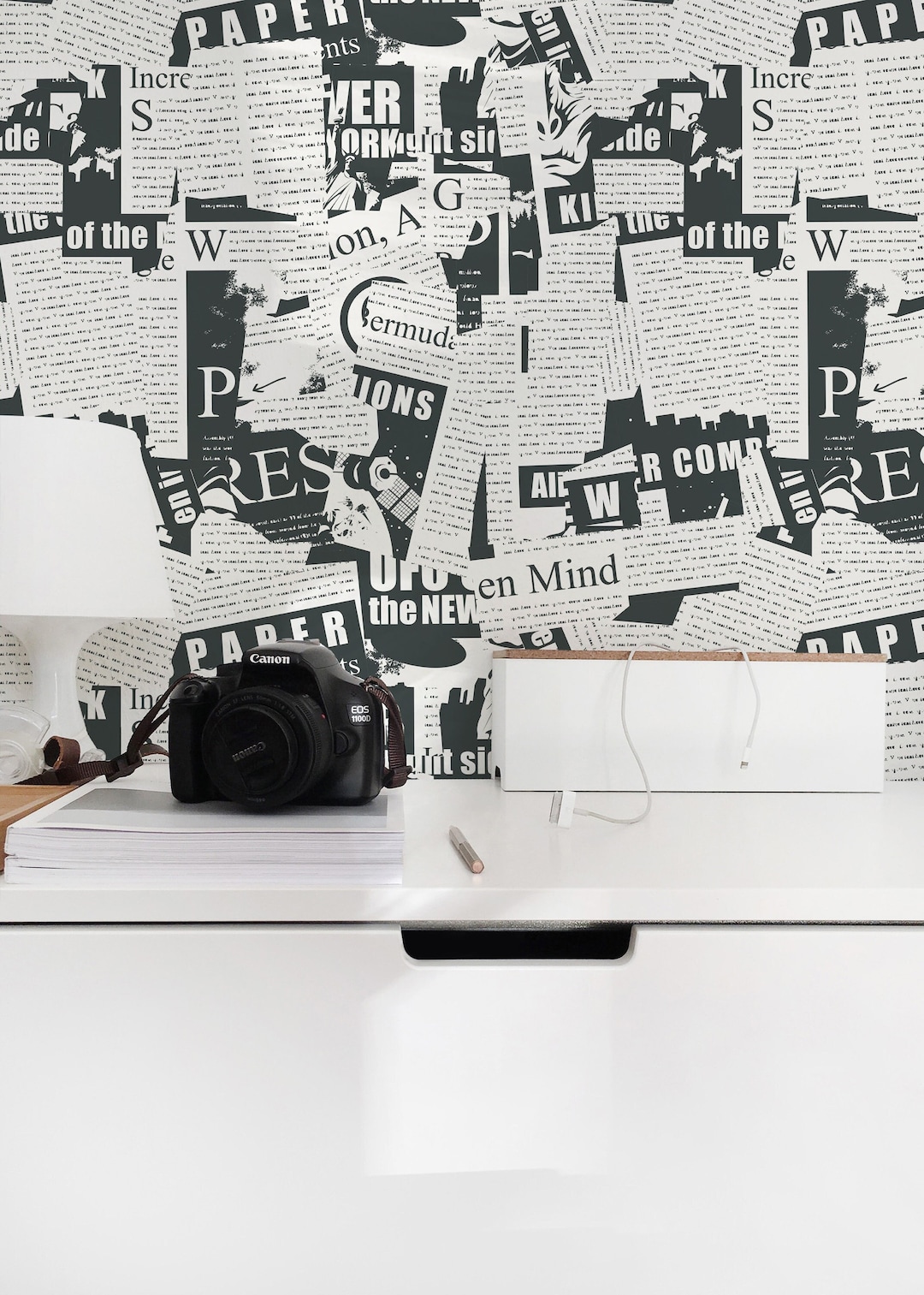 White Newspaper Peel and Stick Wallpaper / Newspaper Removable - Etsy