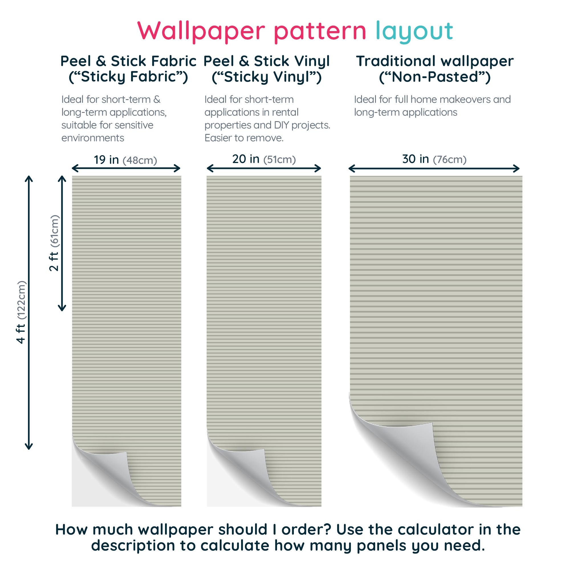 Green Striped Peel and Stick Wallpaper / Neutral Removable Etsy