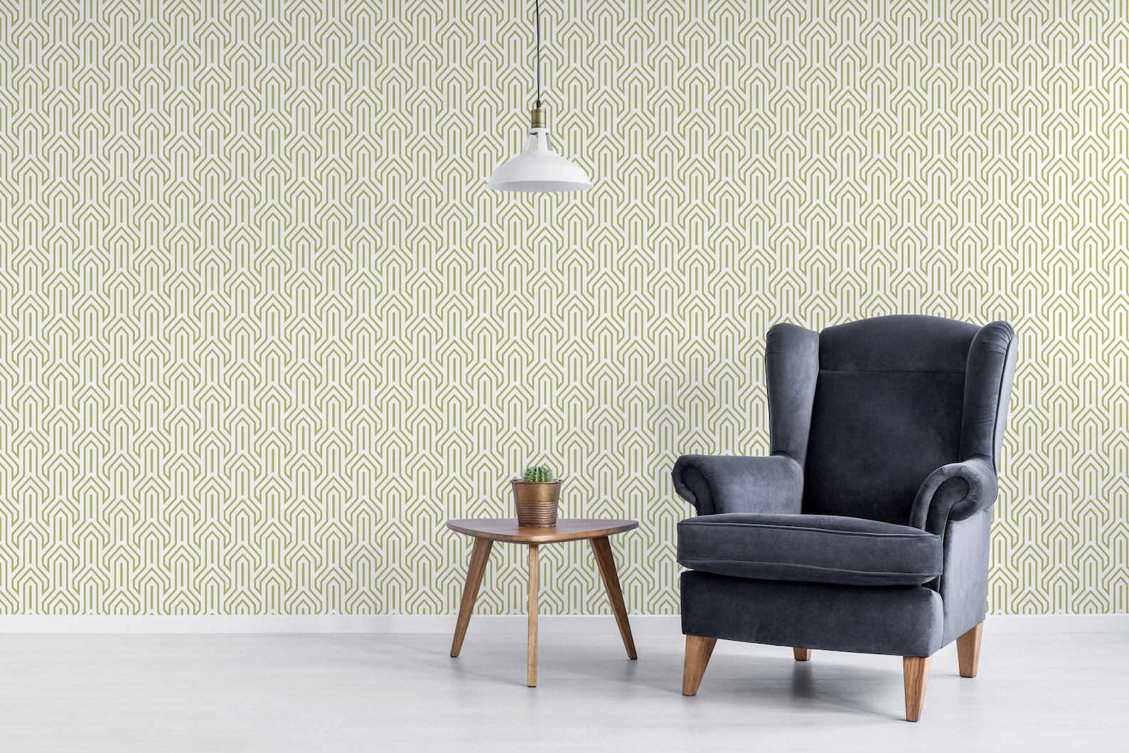 Olive Green Art Deco Peel and Stick Wallpaper / Contemporary | Etsy