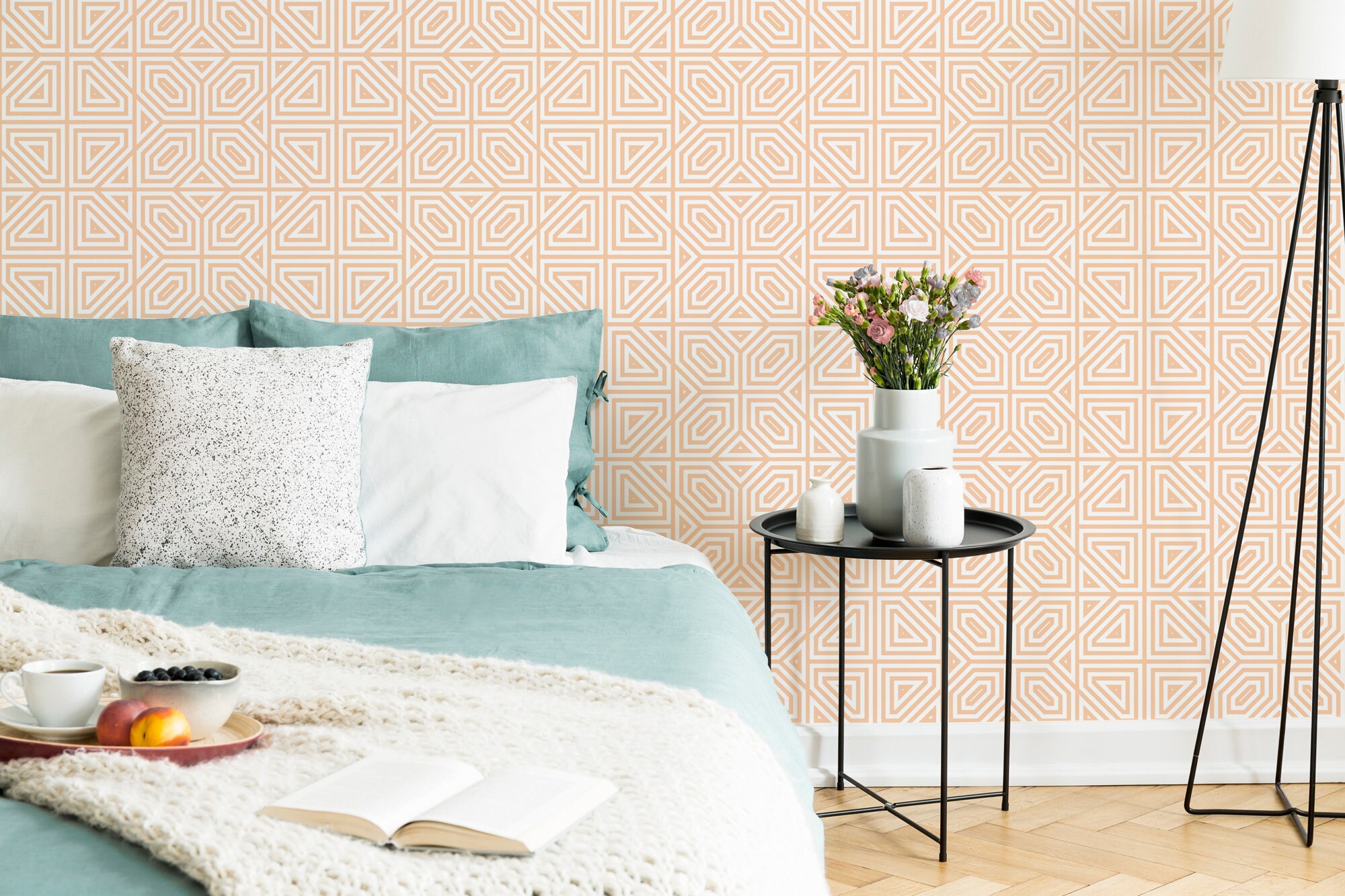 Abstract Tile Pattern Peel and Stick Wallpaper / Geometric | Etsy