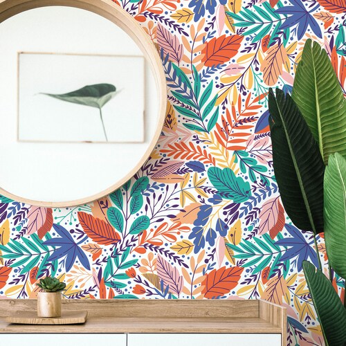 Floral Peel and Stick Wallpaper / Bold Removable Wallpaper / Etsy