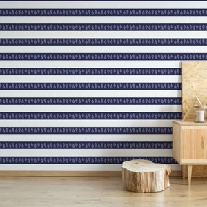 Wide Stripe Peel and Stick wallpaper / Striped Removable wallpaper / Oak Leaf wallpaper - Self-adhesive or Traditional