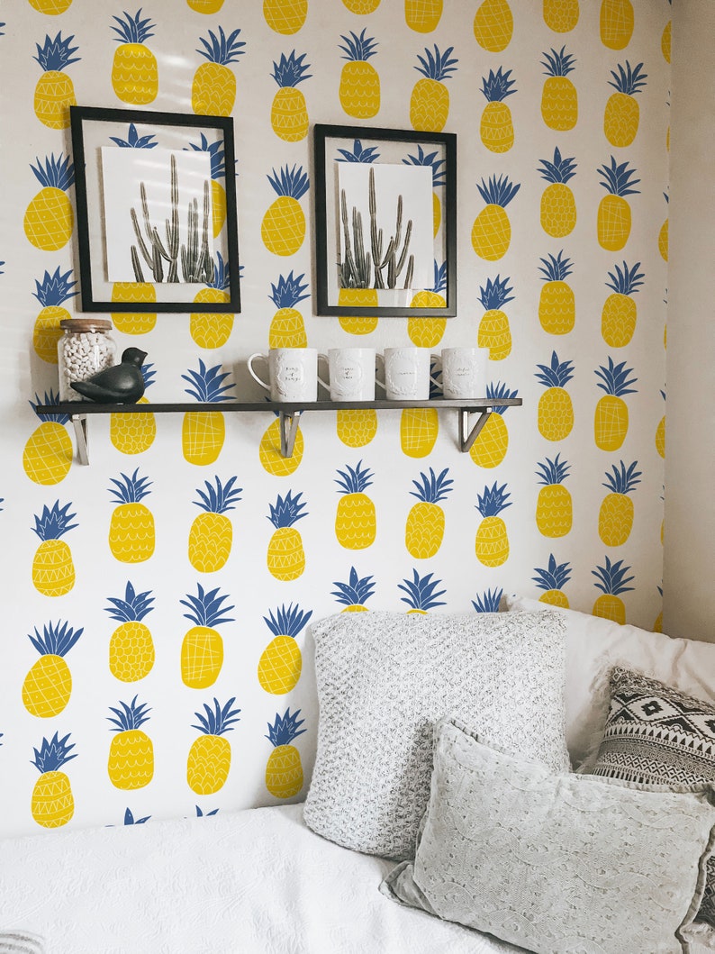 Bold Pineapple Peel and Stick Wallpaper / Fruit Removable Etsy