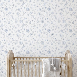 Floral Minimalist Removable Wallpaper by Fancy Walls