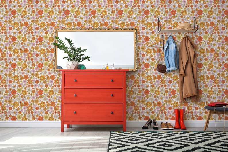 Floral Retro Removable Wallpaper by Fancy Walls