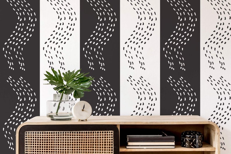 Striped Peel and Stick Wallpaper / Bold Removable Wallpaper / Etsy