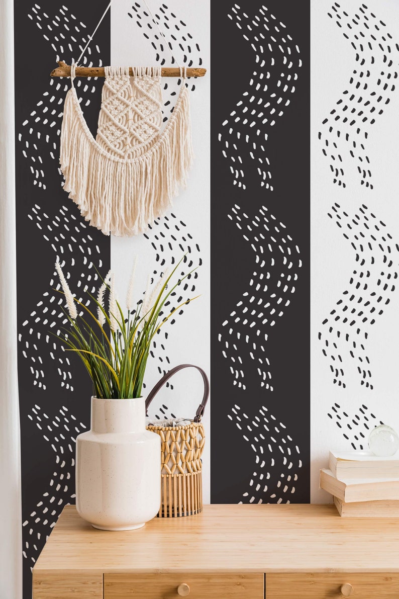 Striped Peel and Stick Wallpaper / Bold Removable Wallpaper / Etsy