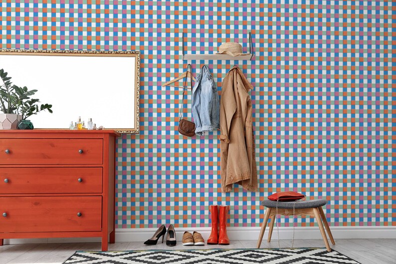Geometric Farmhouse Removable Wallpaper by Fancy Walls