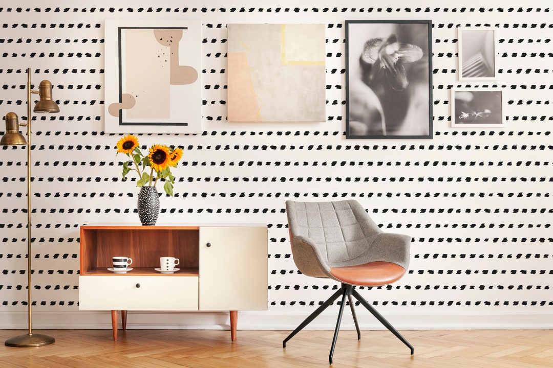 Brush Stroke Peel and Stick Wallpaper / Dotted Removable - Etsy