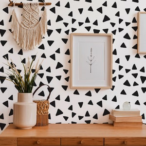 Geometric Triangle Peel and Stick Wallpaper / Geometric Removable wallpaper / Triangle wallpaper - Self-adhesive or Traditional