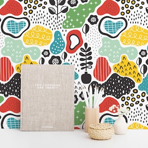 Abstract Peel and Stick wallpaper / Scandinavian Removable wallpaper / Colorful wallpaper - Self-adhesive or Traditional