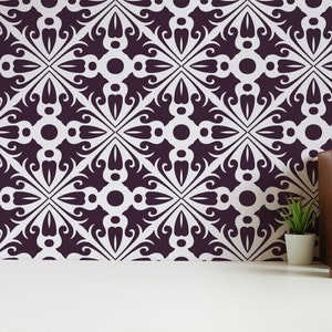 Arabesque pattern Removable wallpaper / Tile Peel and Stick wallpaper / Mosaic wallpaper - Self-adhesive or Traditional