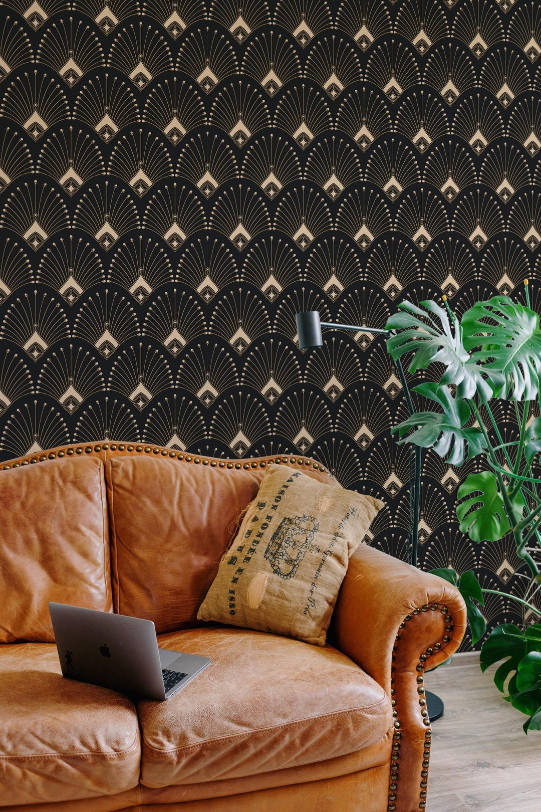 Art Deco Geometric Wallpaper - Peel and Stick Wallpaper or Non Pasted ...