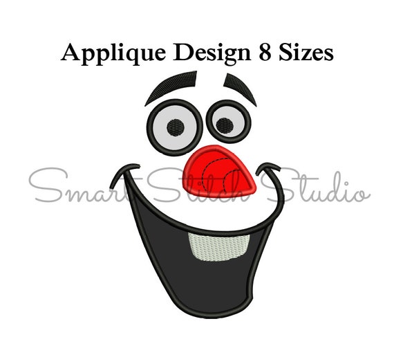 olaf applique design machine embroidery designs olaf etsy