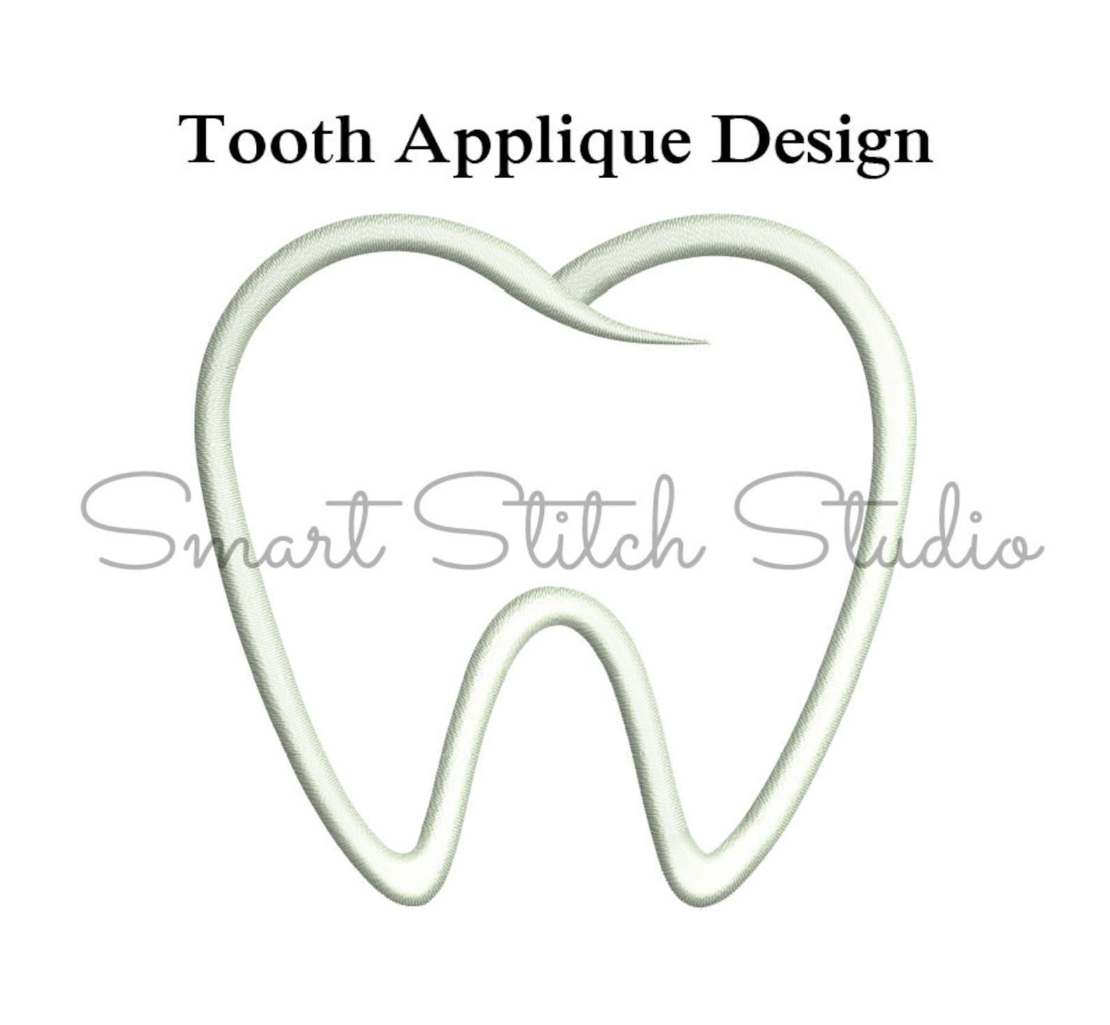 Tooth Applique Design Tooth Embroidery Design Machine Etsy