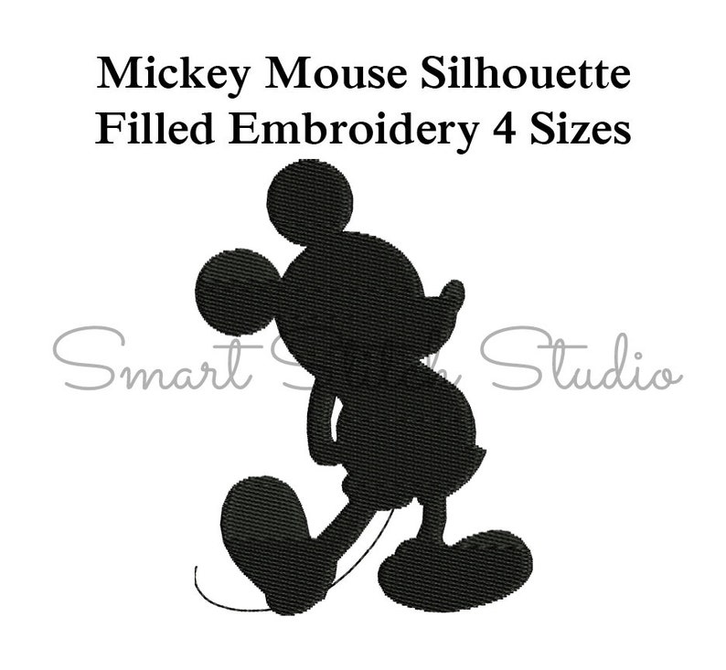 Mickey Silhouette Embroidery Design Mickey Mouse Embroidery | Etsy