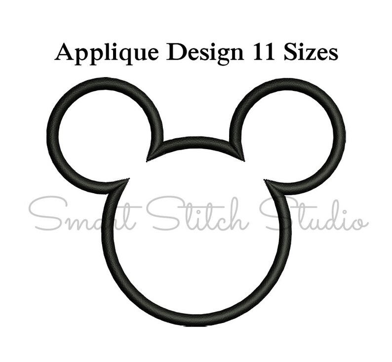 Mickey Head Applique Design Mickey Mouse Applique Embroidery - Etsy