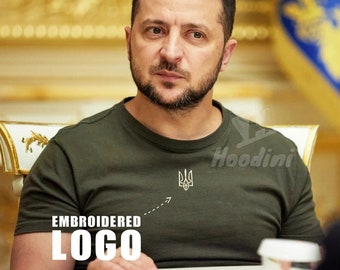 Zelensky embroidered shirt,Ukraine shirt,Zelensky shirt,embroidered trident,support Ukraine,Ukraine tshirt,ukrainian shirt,embroidered shirt