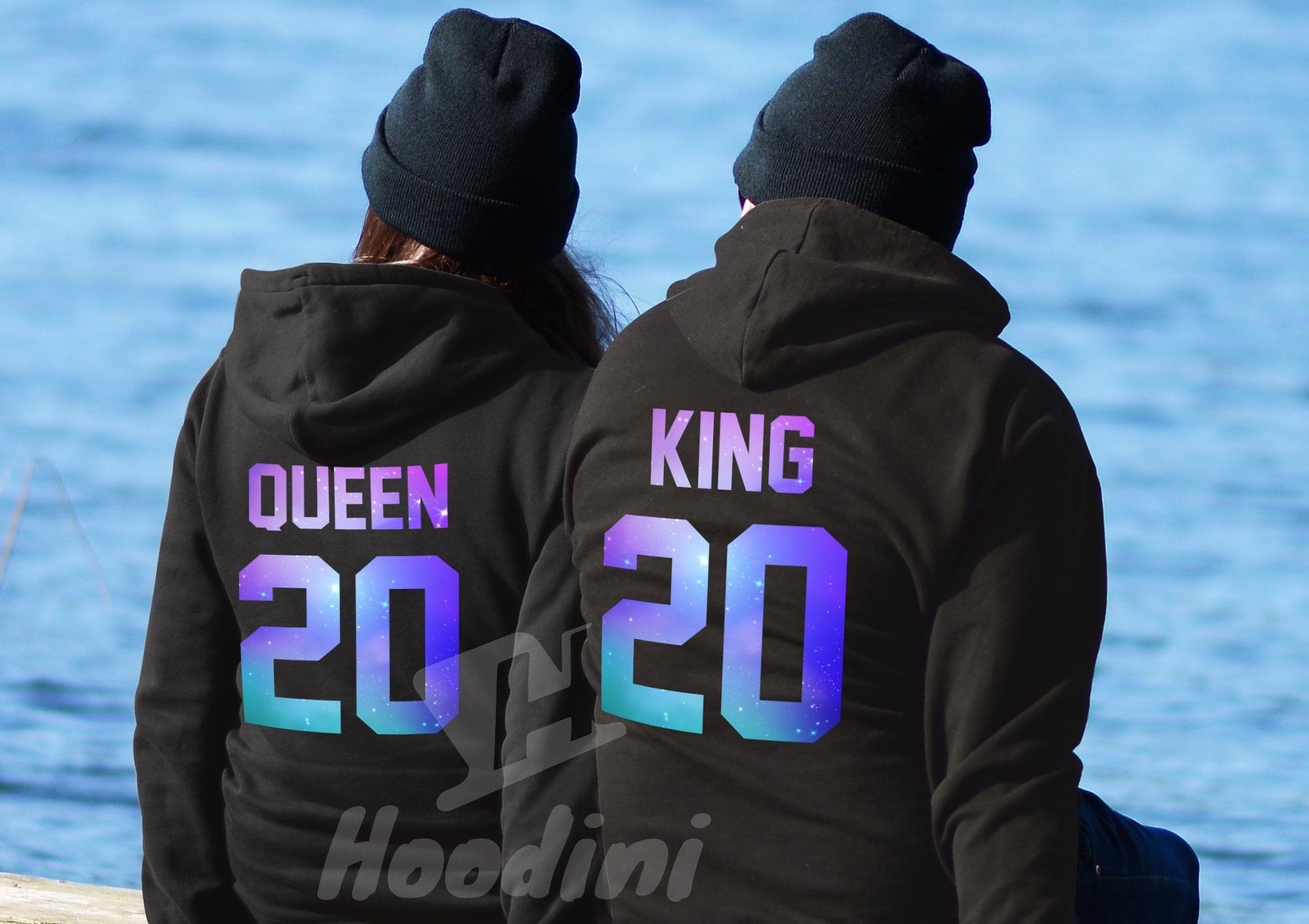 King Queen King and Queen Hoodies Couple Hoodies Couple -  Israel