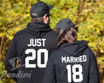 Couples hoodies couples sweaters couples sweatshirts just married hoodies couple sweatshirts anniversary gift couples matching hoodies