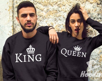 Couples sweatshirts couples hoodies couples matching hoodies king queen hoodies couples sweaters sweatshirt couples matching outfits