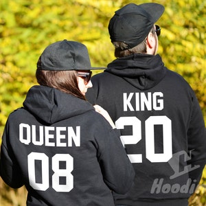 Couples hoodies couples sweaters King and Queen sweatshirts king and queen hoodies king and queen couple sweatshirts anniversary gift hoodie
