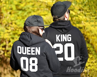 Couples hoodies couples sweaters King and Queen sweatshirts king and queen hoodies king and queen couple sweatshirts anniversary gift hoodie