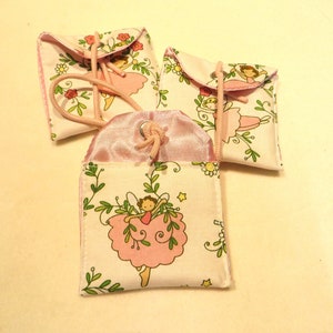 mini sac, petite fée aux fleurs, Sac d'argent pour les enfants