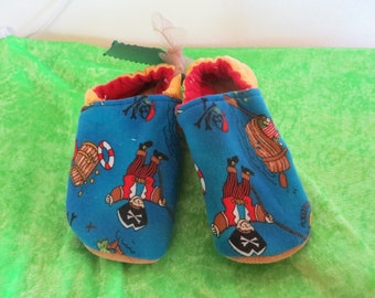 Puschen Schuhe Pirat, ab Größe 16-28, Kinder Hausschuhe,Krabbel - Lauflern - Schuhe