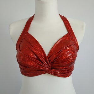 Red Bra Top belly dance, Tribal, Costume Practice Tribal Fusion Sexy Tied Top Universal size, Bra for show