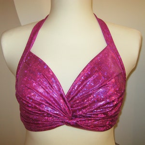 Amaranth Pink Bra Top belly dance, Tribal, Costume Practice Tribal Fusion Sexy Tied Top Universal size, Bra for show