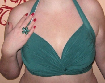 Groene veterbeha voor buikdans- en tribale lessen, one size fits all