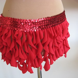 Belt belly dance Tribal Hip Scarf Shimmy Red Costume Practice sequins S M L XL XXL waist belt