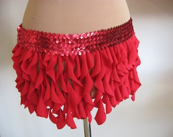 Belt belly dance Tribal Hip Scarf Shimmy Red Costume Practice sequins S M L XL XXL waist belt
