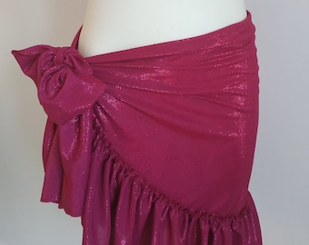 Foulard de hanche en amarante Châle de danse du ventre Tribal brillant shimmy Costume de fusion tribale Jupe d'entraînement S M L xl xxl Ceinture de taille