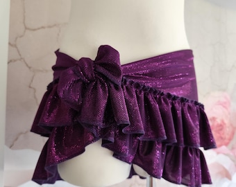 Purple Hip Scarf belly dance Shawl Tribal shiny Shimmy Tribal Fusion Costume Practice skirt S M L XL XXL waist belt