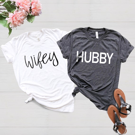 Wedding shirts Wedding shower present hubby wife shirts | Etsy