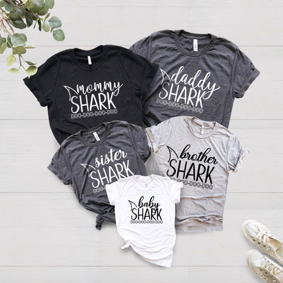 Family shark shirts baby shark mommy shark daddy shark | Etsy