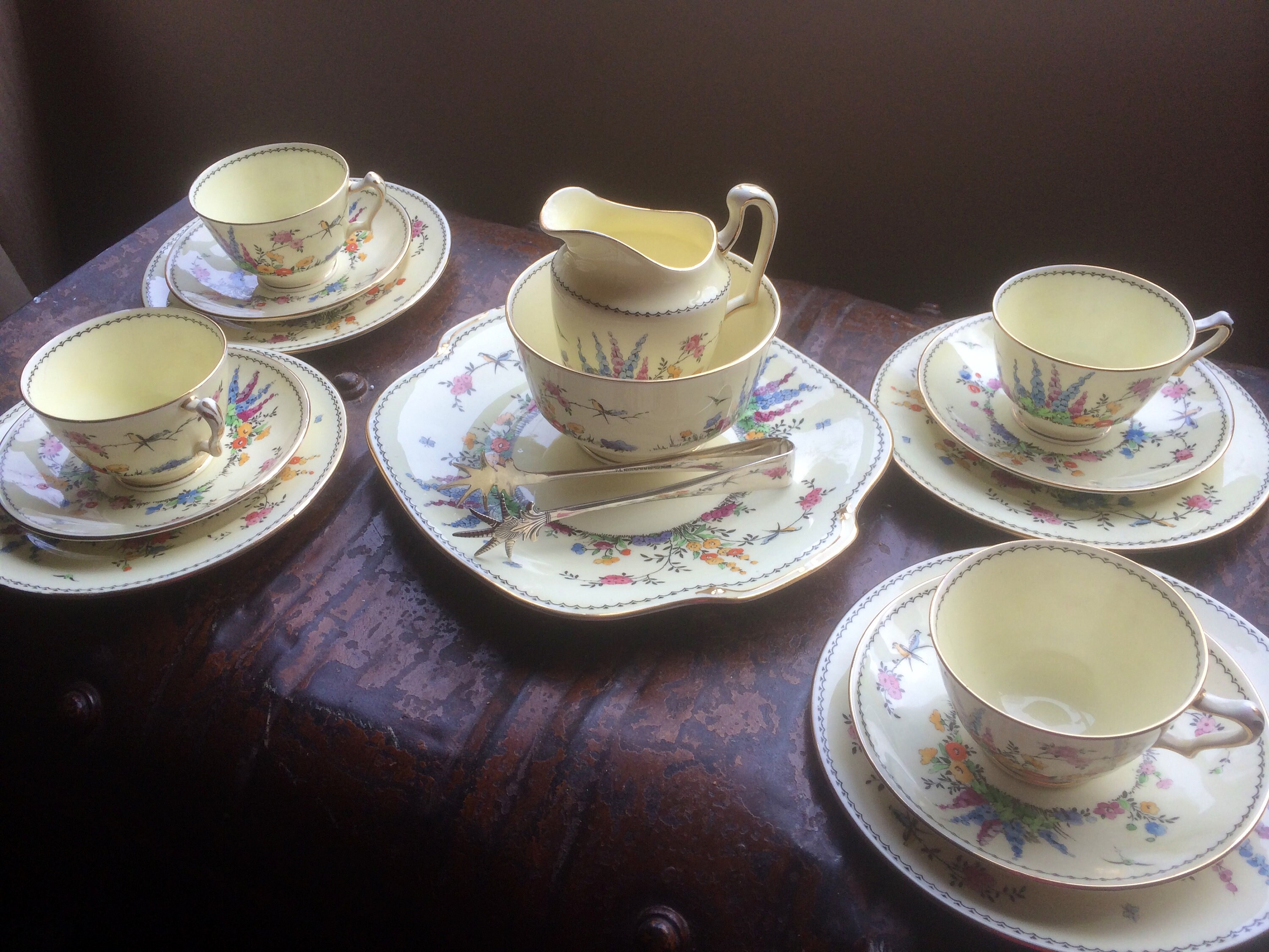 RARE Crown Staffordshire Hollyhock Bone China Tea Set CIRCA Etsy UK