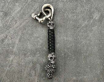 Skull mit Rose Metall Totenkopf Perle Beads für Paracord Lanyard Keychains Skull mit Rose Metall Totenkopf Perle Beads für Paracord Lanyard Keychains