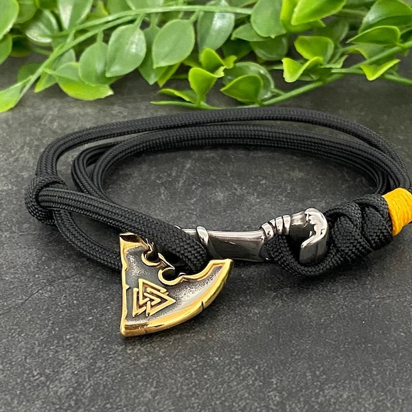 Viking Axe Bracelet - Paracord Bracelet - Axe Bracelet - Norse Bracelet - Nordic Rune Bracelet - Men's Bracelet - Masculine Bracelet