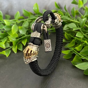 Templar Bracelet - Paracord Bracelet - Templar Knight - Templar Bead - Skull Bead - Shackle Bracelet - Knights Templar