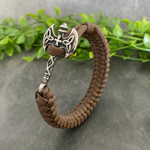 Axe Bracelet - Paracord Bracelet - Men's Norse Bracelet - Viking Axe Bracelet - Woven Bracelet - Viking Bracelet - Cuff Bracelet